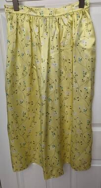 Naya Rea Size 10 Skirt Angelica Silk Midi Yellow Floral Pattern Coquette Girlie